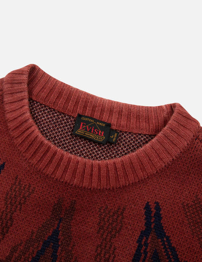 Chimayo Tapestry Jacquard Relax Fit Knit Sweater – EVISU