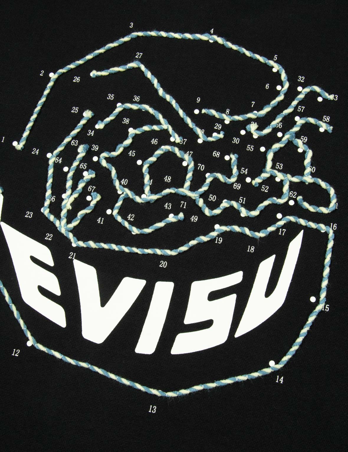 Dot-to-Dot Daruma and Logo Print Relax Fit Sweatshirt – EVISU Dot-to-Dot Daruma and Logo Print Relax Fit Sweatshirt – EVISU