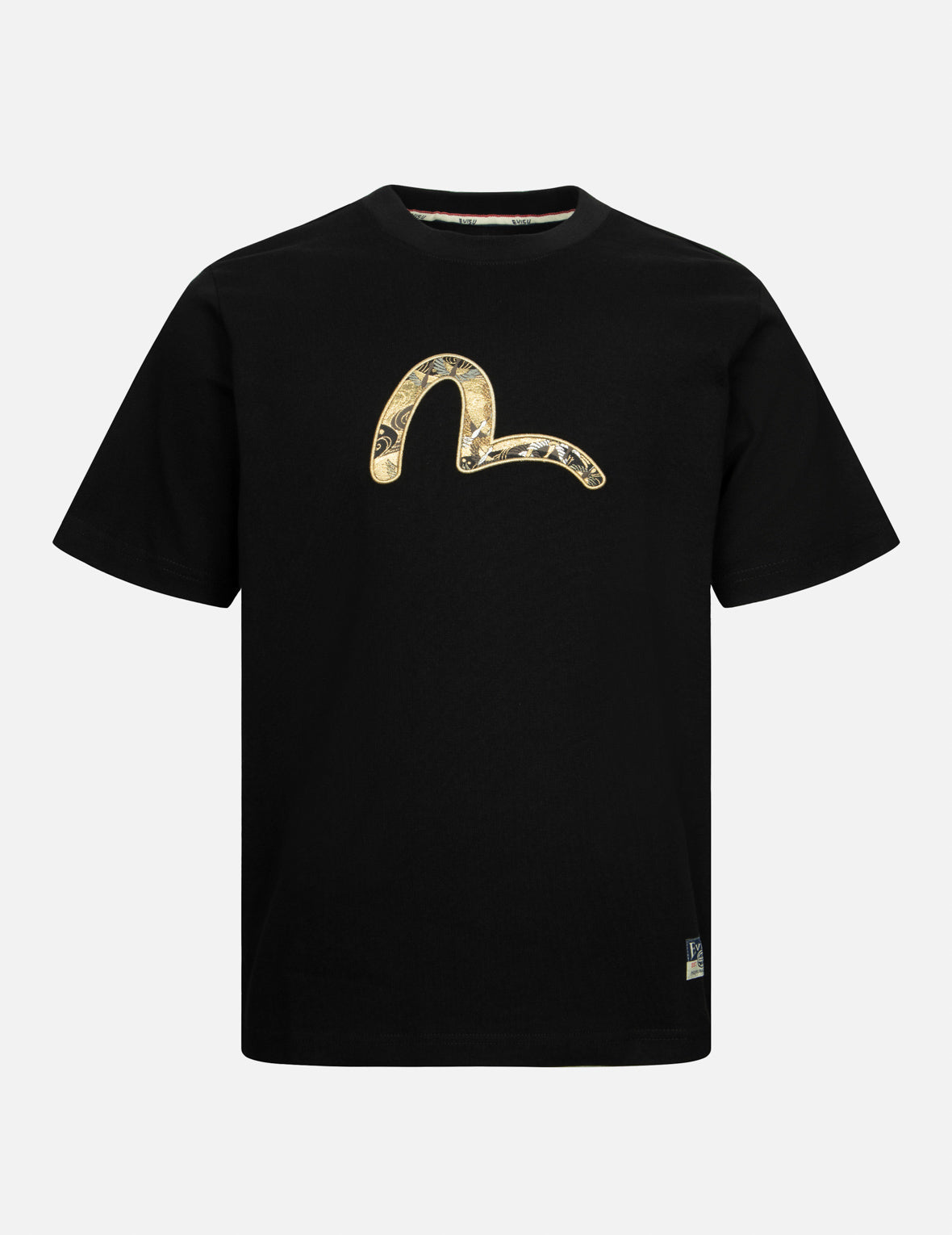 Sea God Print and Seagull Brocade Appliqué  Regular Fit T-shirt