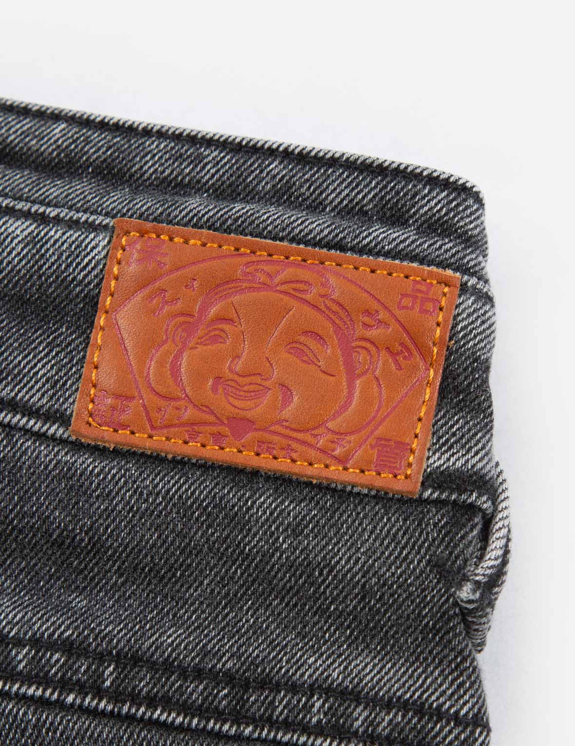 Logo Embroidery Taper Jeans