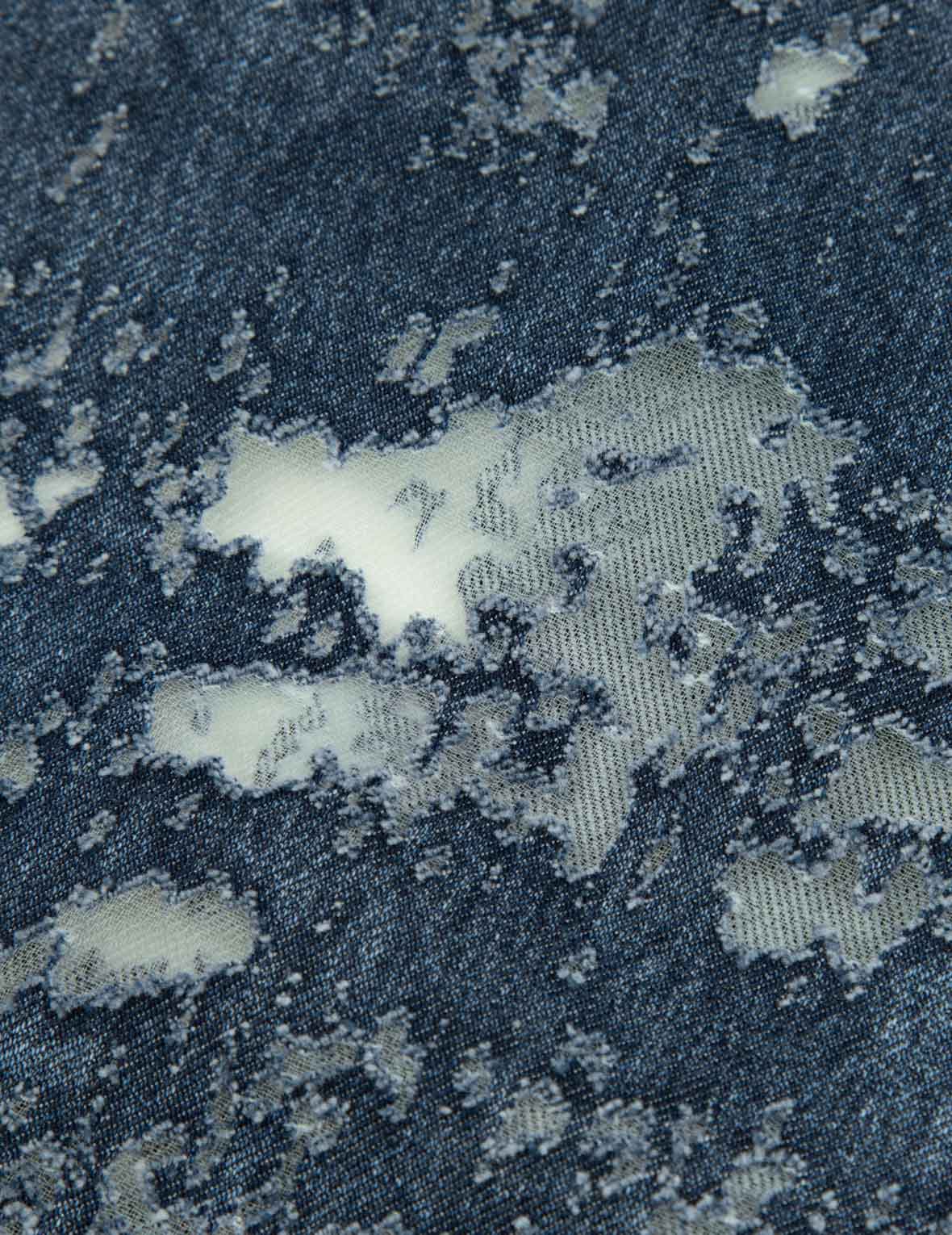 Seagull Embroidery and Laser-burned Wide-leg Jeans – EVISU