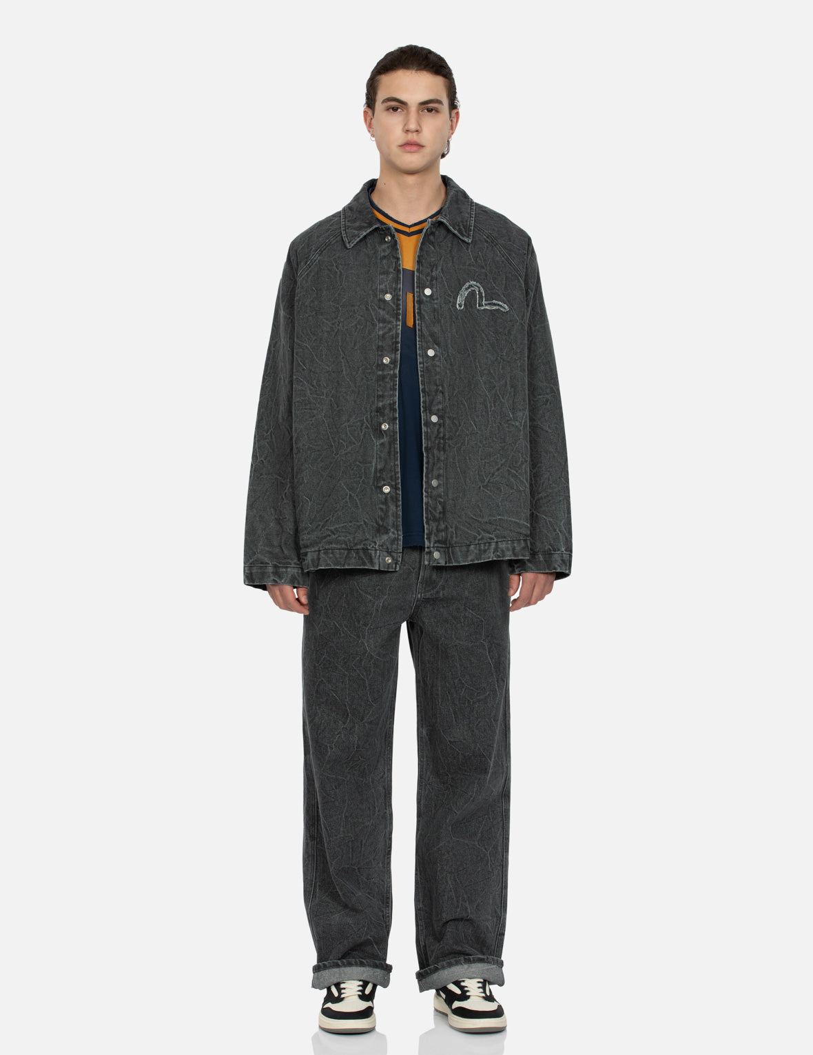 Denim coach jacket best sale