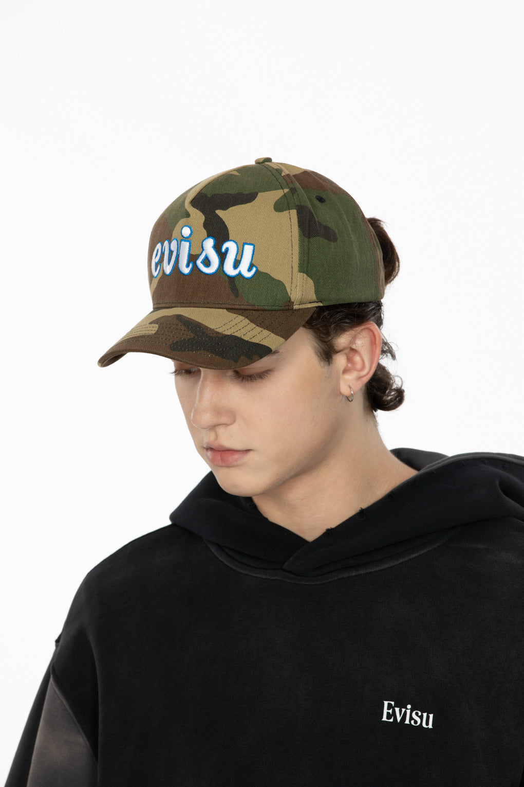 Logo Embroidery Camo Hat EVISU