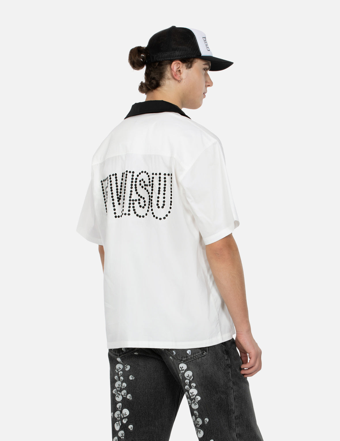 Chain-Stitched Embroidery Logo Boxy Tencel Shirt – EVISU