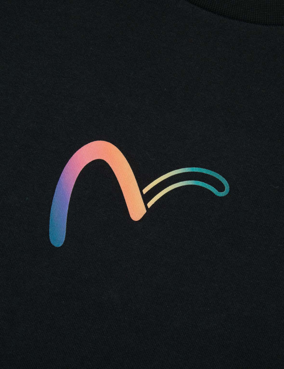 Rainbow Seagull and Logo Print Oversized T-Shirt