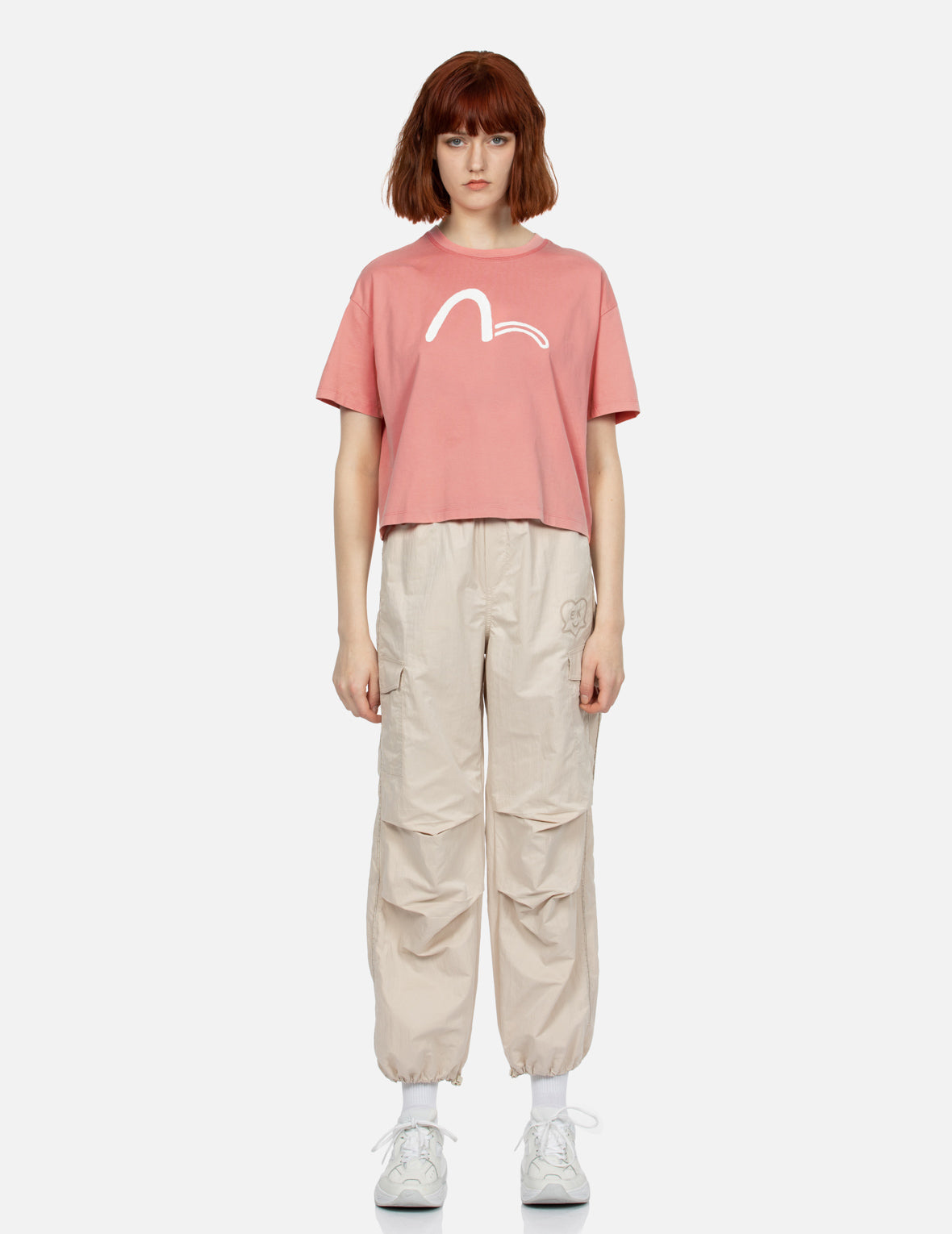Brush Art Kamon Logo Printed Cropped T-shirt
