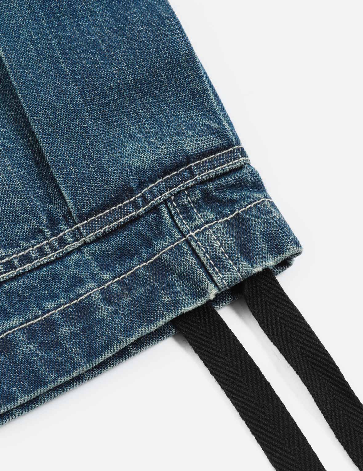 Seagull Print Cargo Denim Shorts