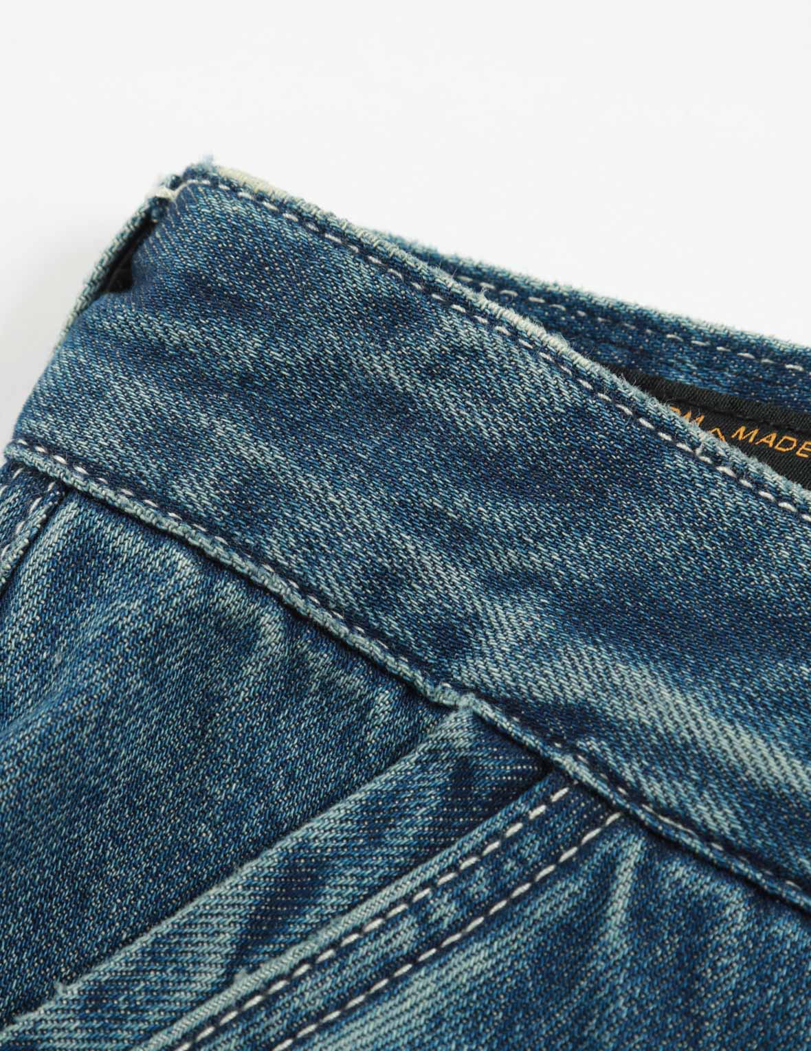 Seagull Print Cargo Denim Shorts