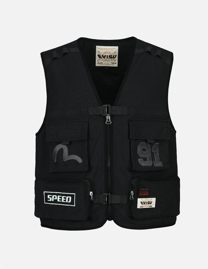 Logo Embroidery Multi-Pocket Vest – EVISU