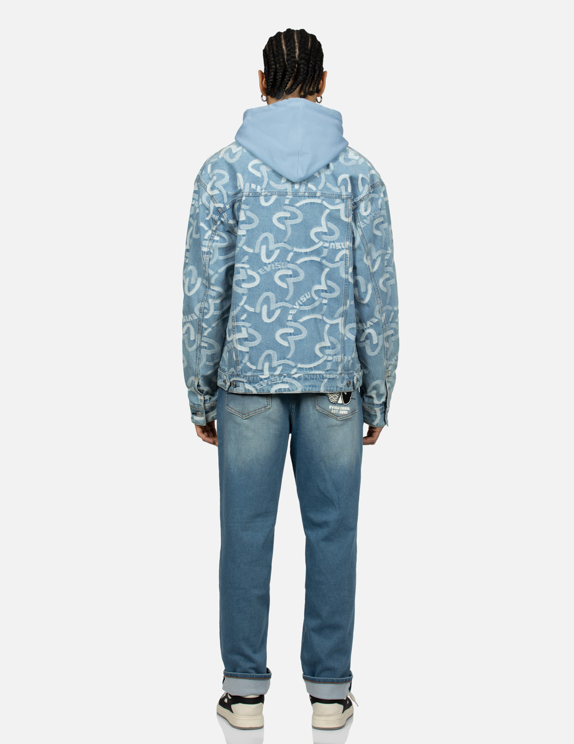 Allover Seagull Jacquard Relax Fit Denim Jacket