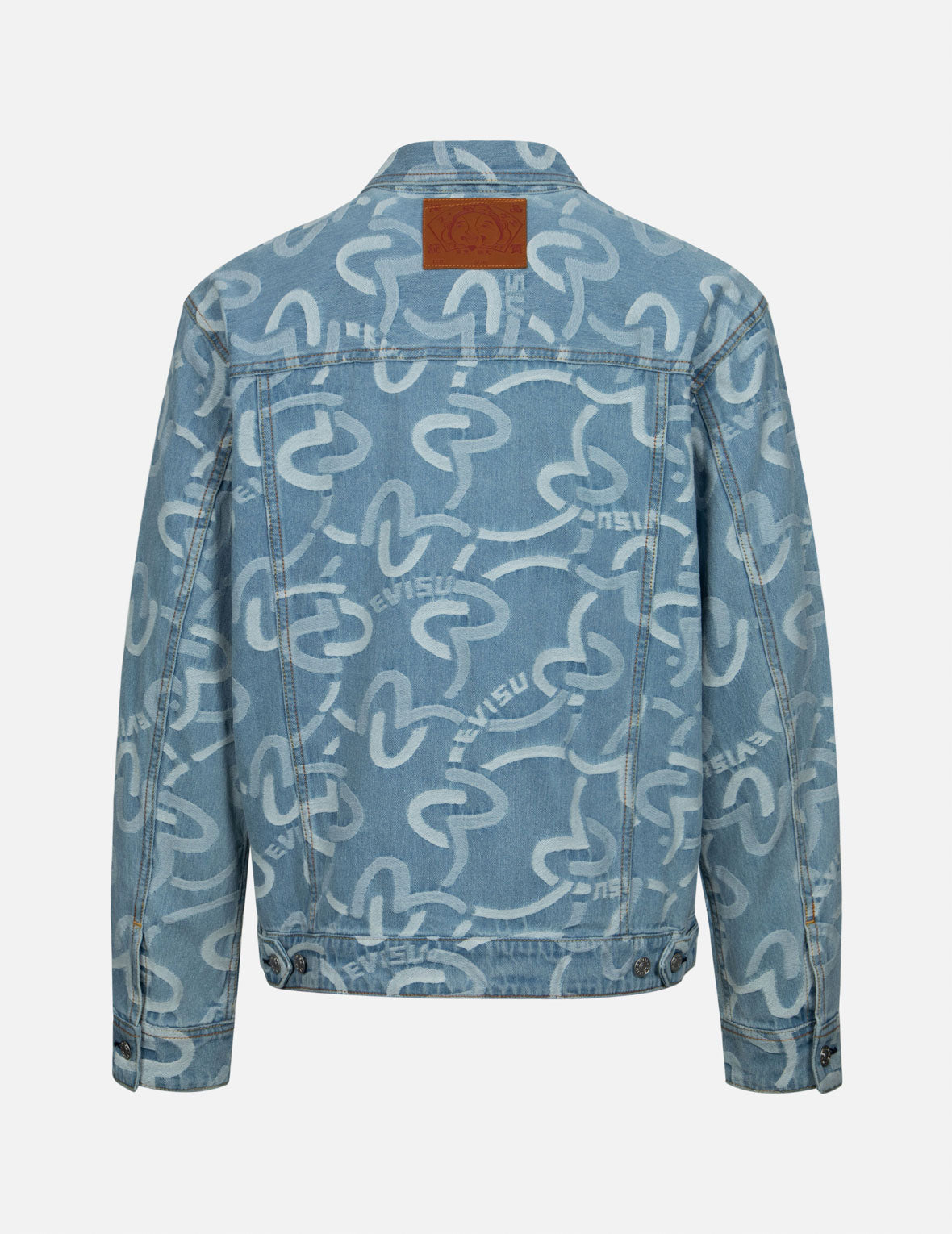 Allover Seagull Jacquard Relax Fit Denim Jacket