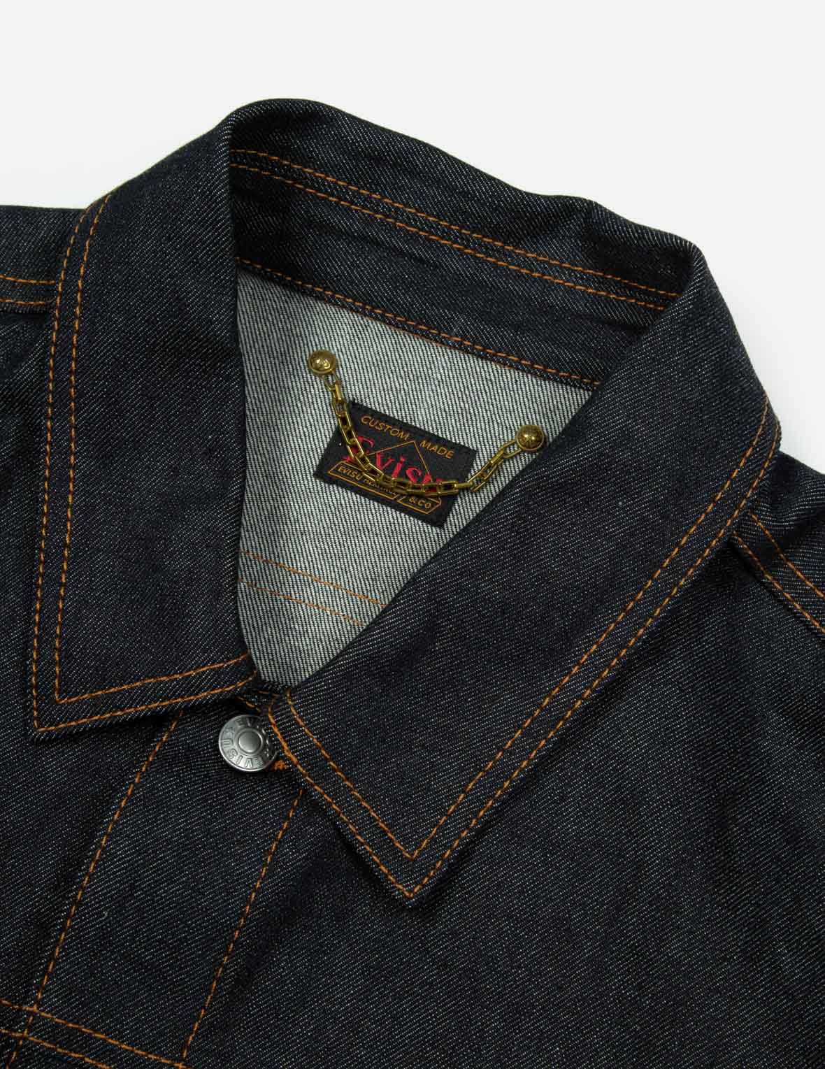 Seagull Embroidery and Brocade Pocket Relax Fit Denim Jacket