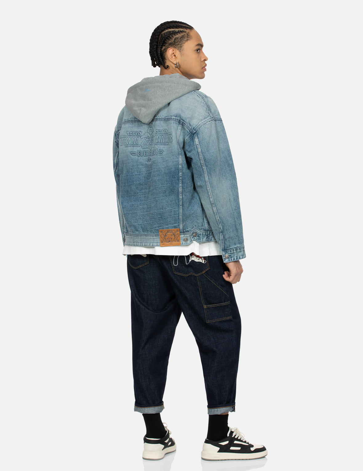 Seagull and Logo Embossed Print Loose Fit Denim Jacket – EVISU