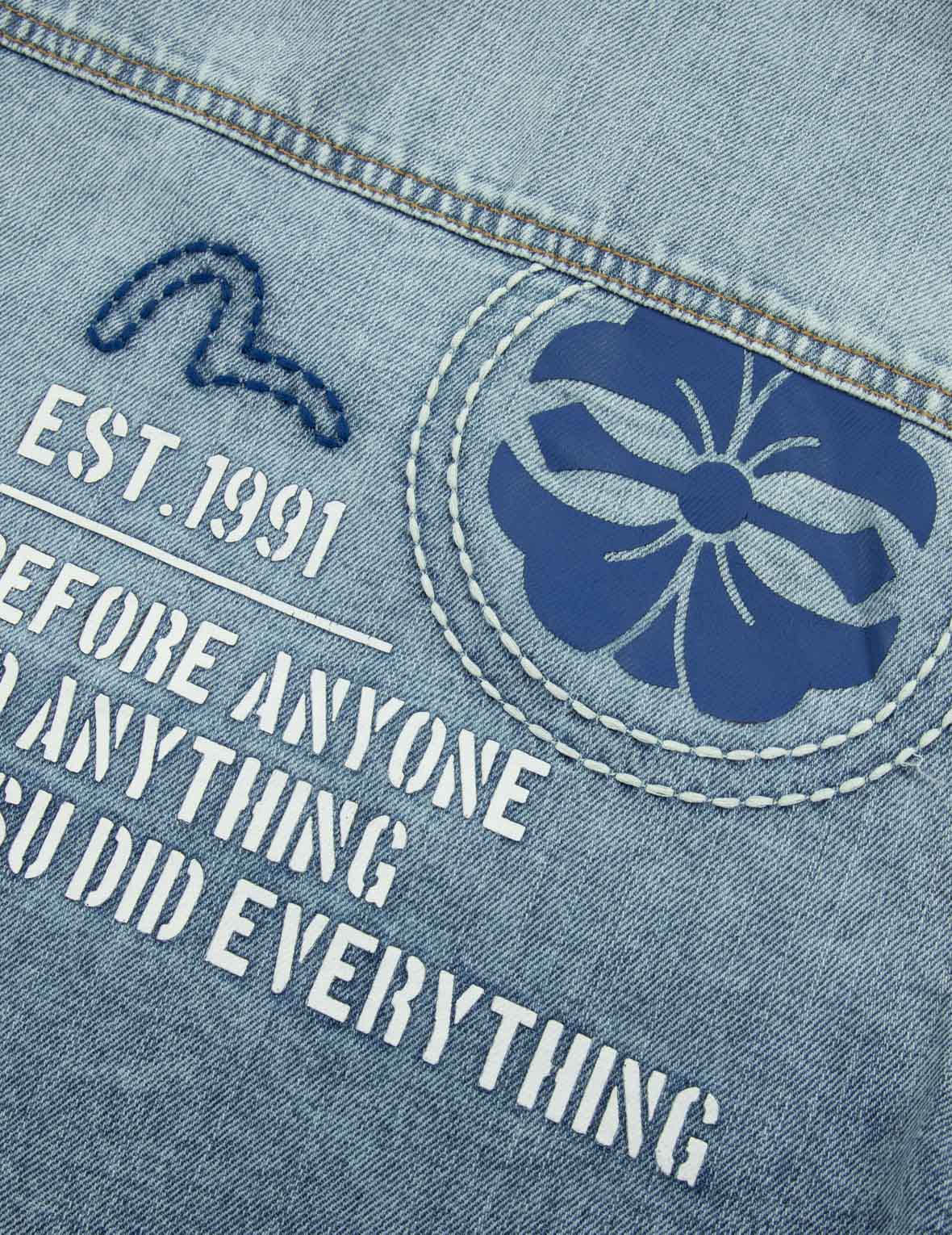 Hand-Stitched and Multi-Print Loose Fit Denim Shirt – EVISU