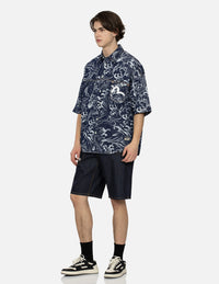 Multi-Pocket Relax Fit Denim Shorts