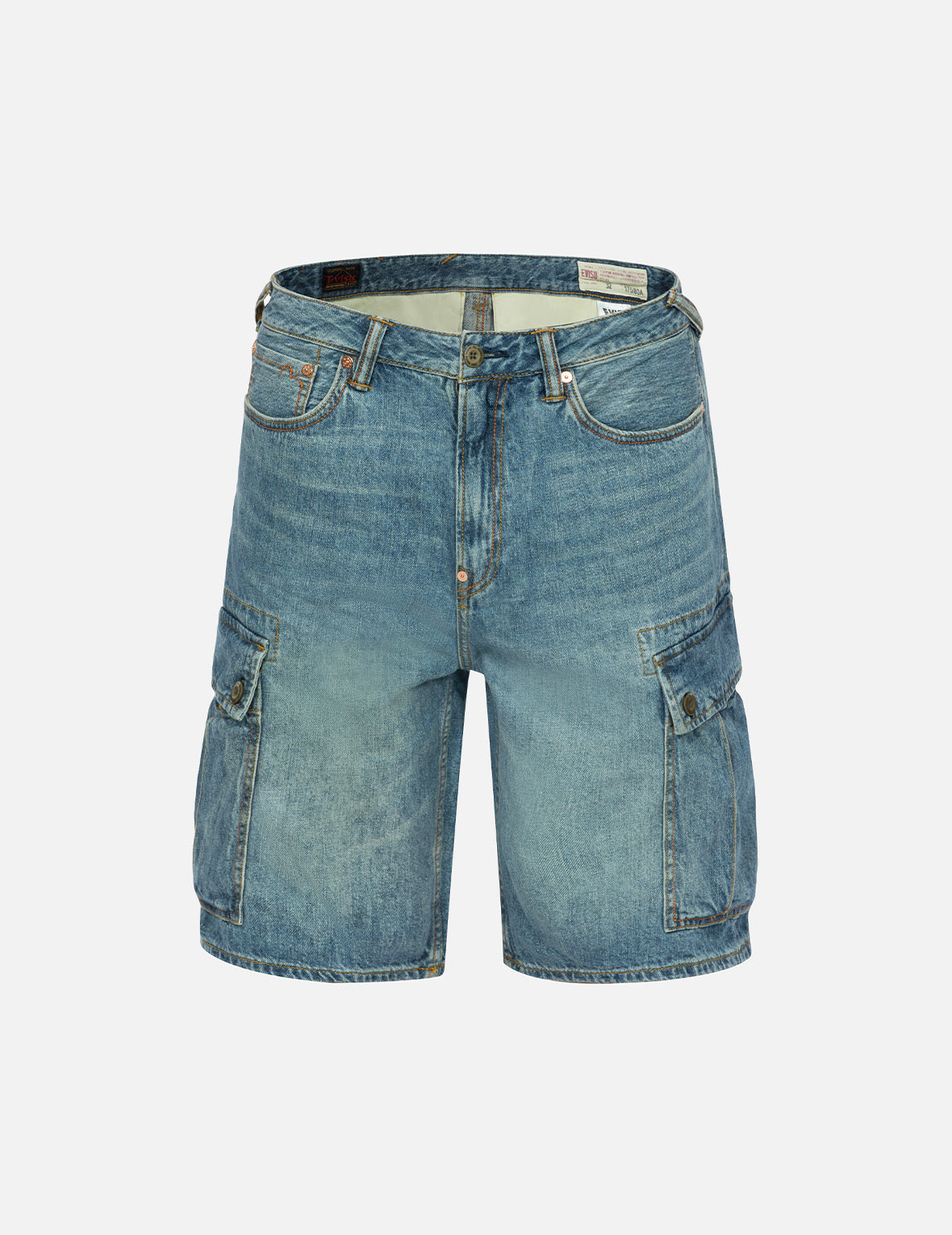 Seagull Print Relax Fit Denim Shorts