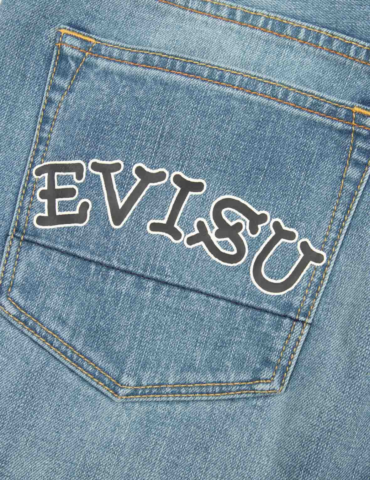 Diamond Daruma Printed Pocket Cropped-Fit Jeans #2027 – EVISU
