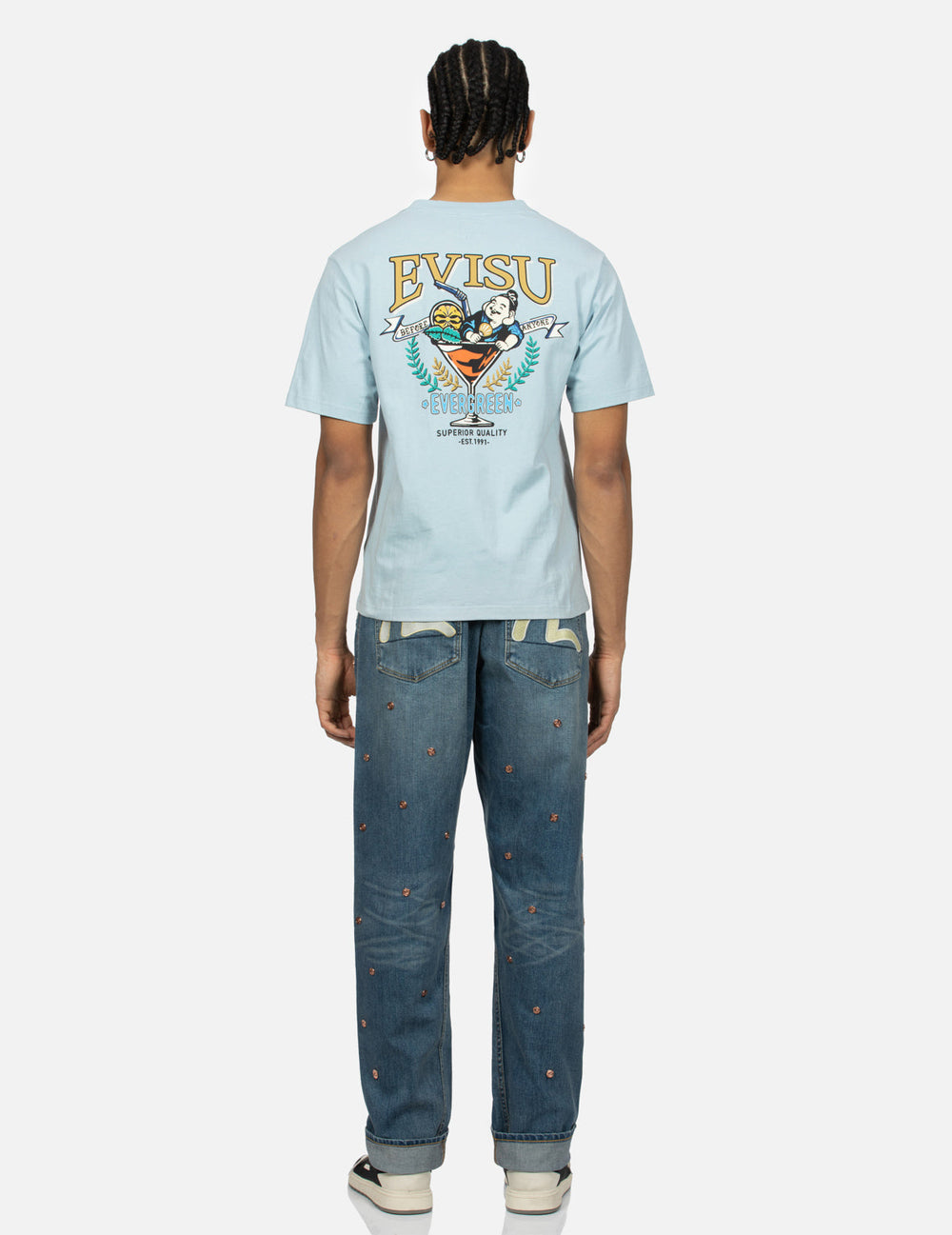 Allover Rivets and Seagull Applique 3D Regular Fit Jeans – EVISU