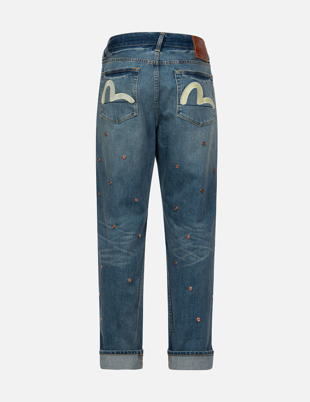 Allover Rivets and Seagull Applique 3D Regular Fit Jeans – EVISU