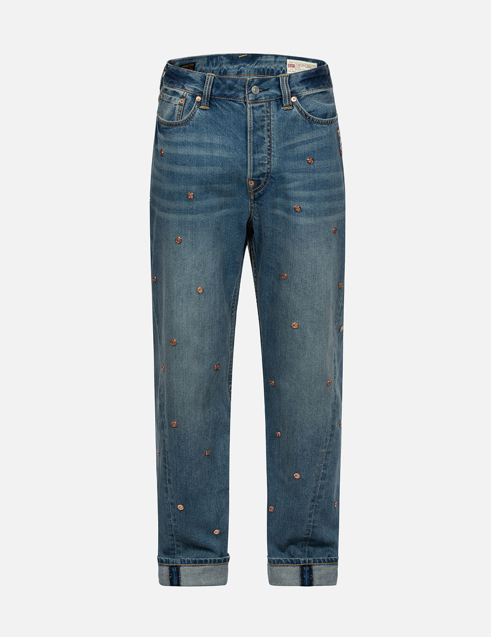 Allover Rivets and Seagull Applique 3D Regular Fit Jeans – EVISU