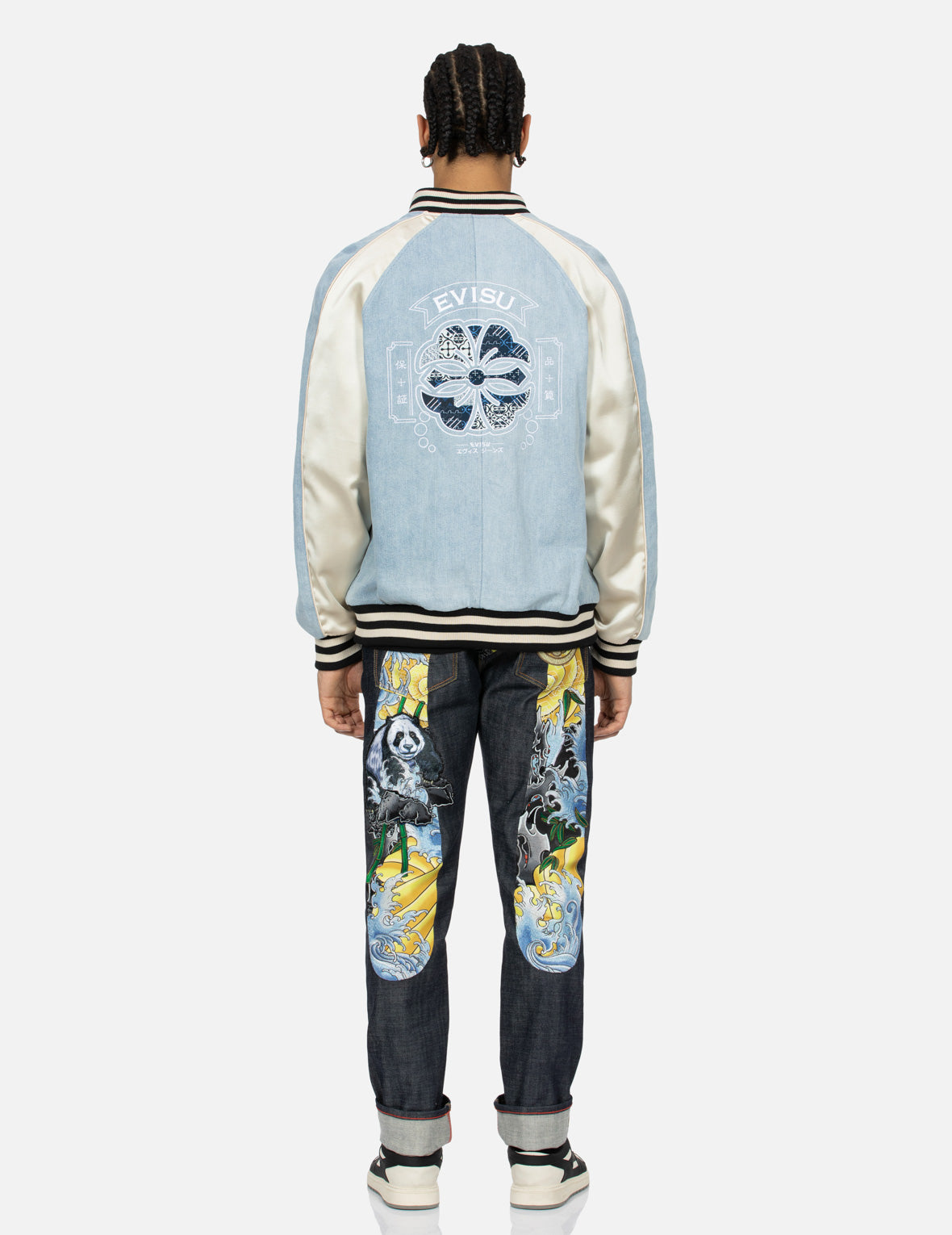 Kamon Brocade Appliqué Relax Fit Denim Souvenir Jacket – EVISU