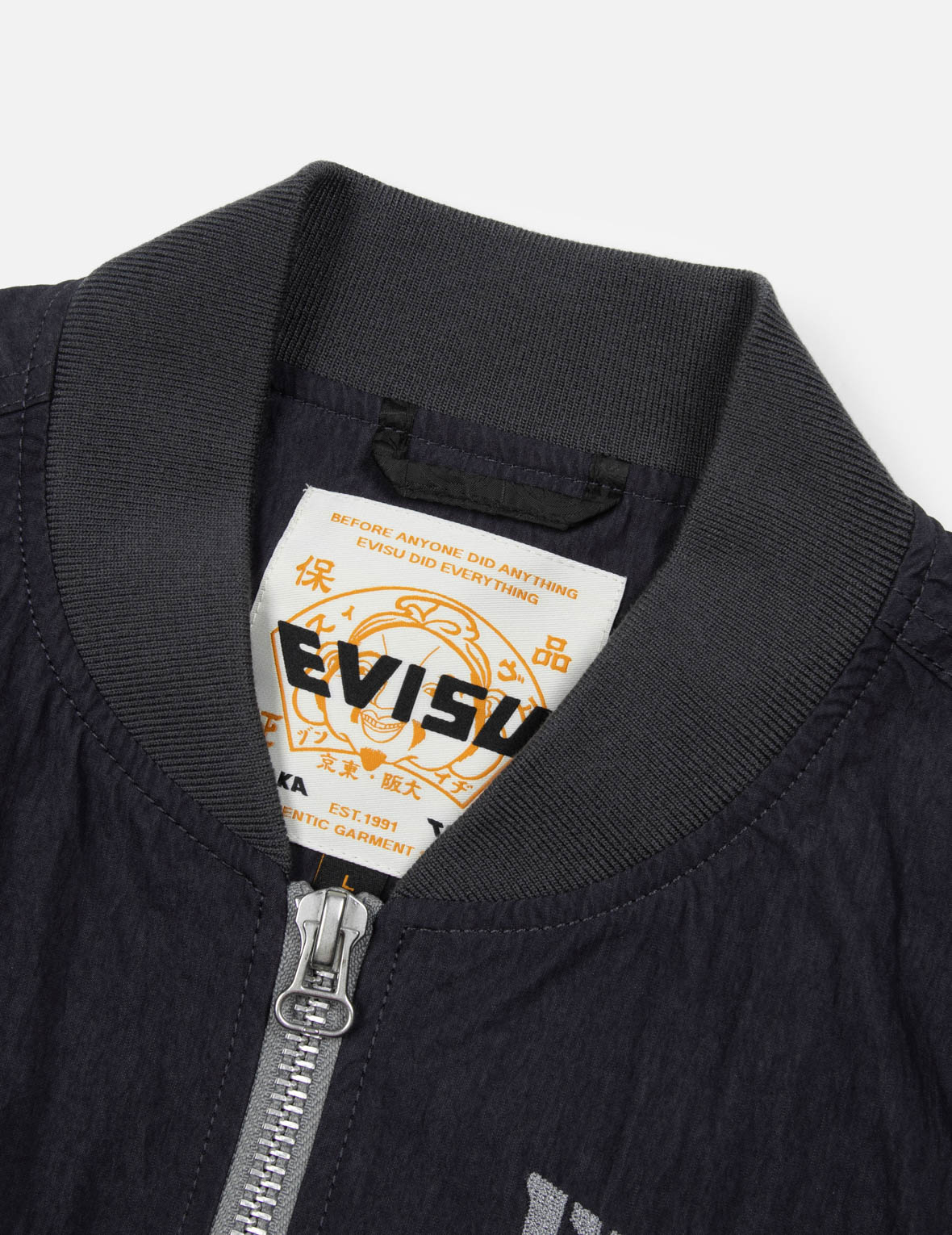 EVISU KURO MEN'S BLACK BOMBER JACKET sz M. buy