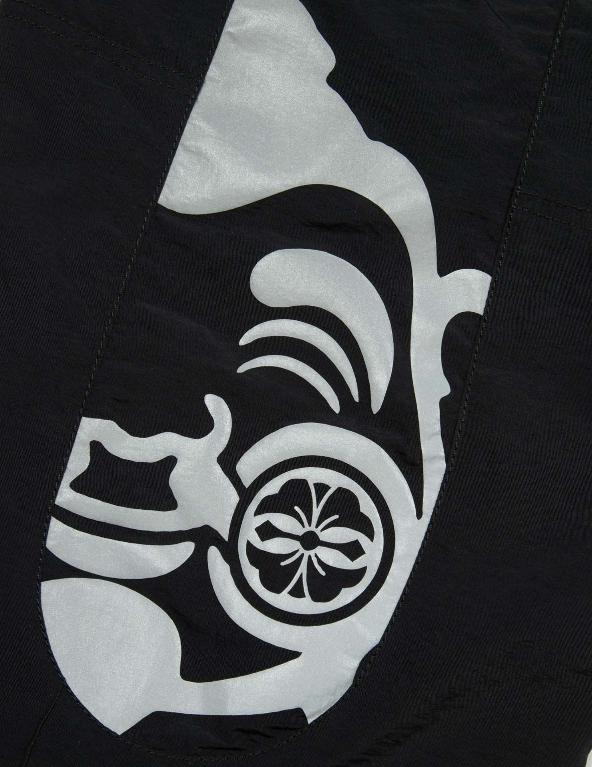 佛头和家花切割大M印花宽版休闲束口裤