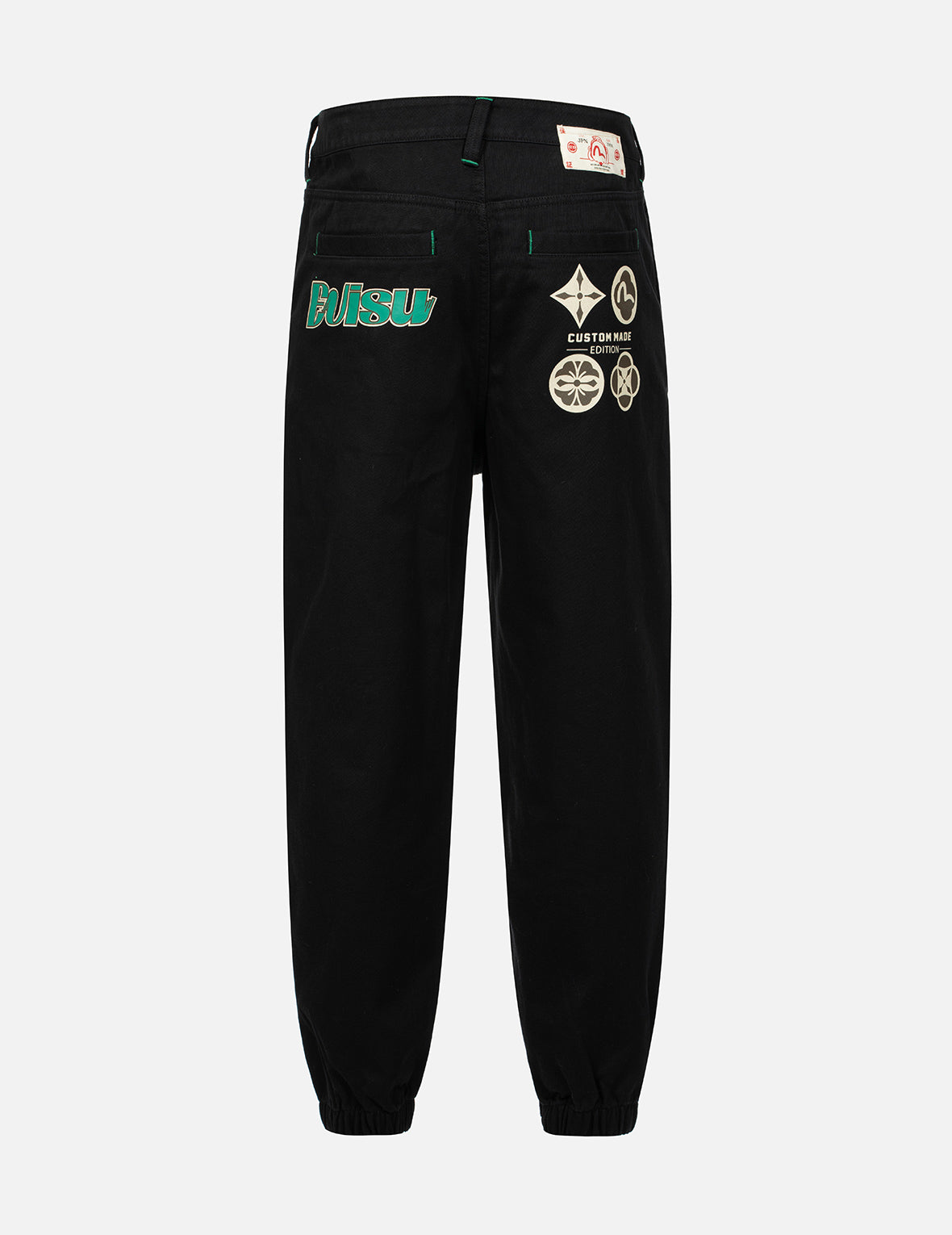 Kamon and Logo Print Fashion Fit Woven Joggers