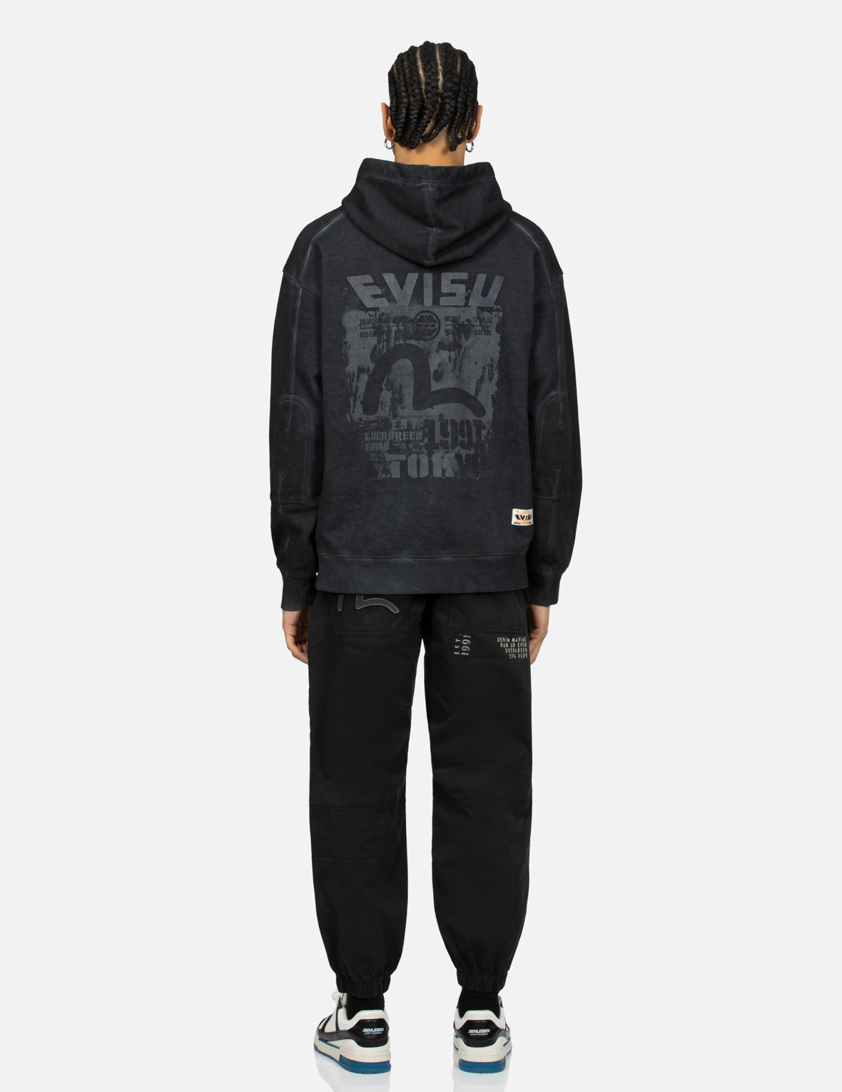 Seagull Appliqué Embroidery and Slogan Print Relax Fit Cargo