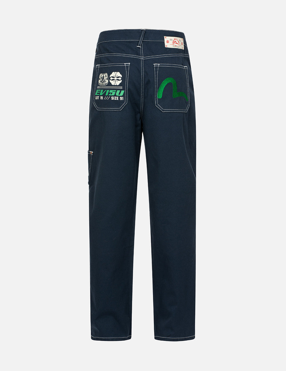 Seagull Embroidery with Contrasting Stitch Straight Fit Cargo 