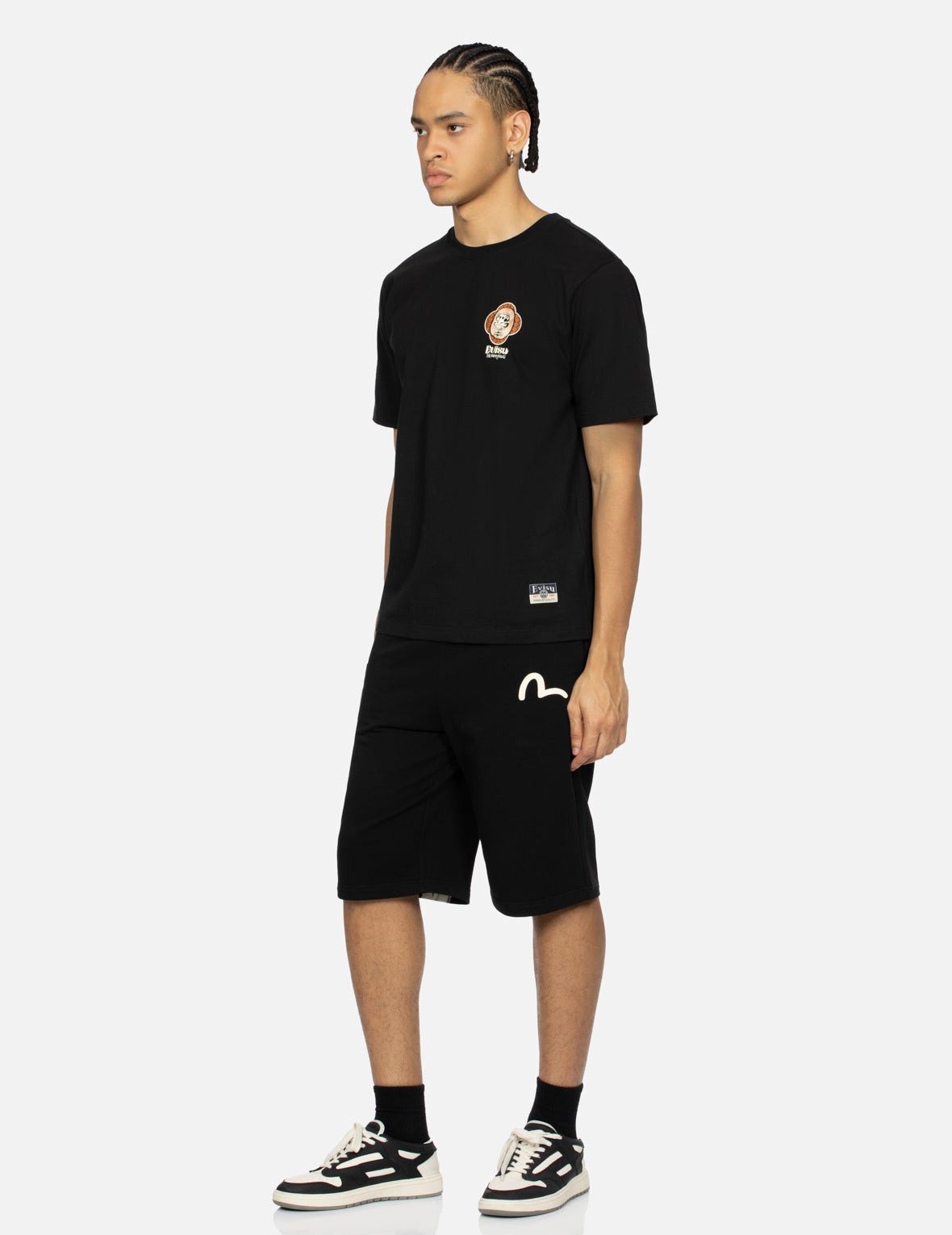 Calligraphy Brush Daicock Print Regular Fit Sweat Shorts – EVISU