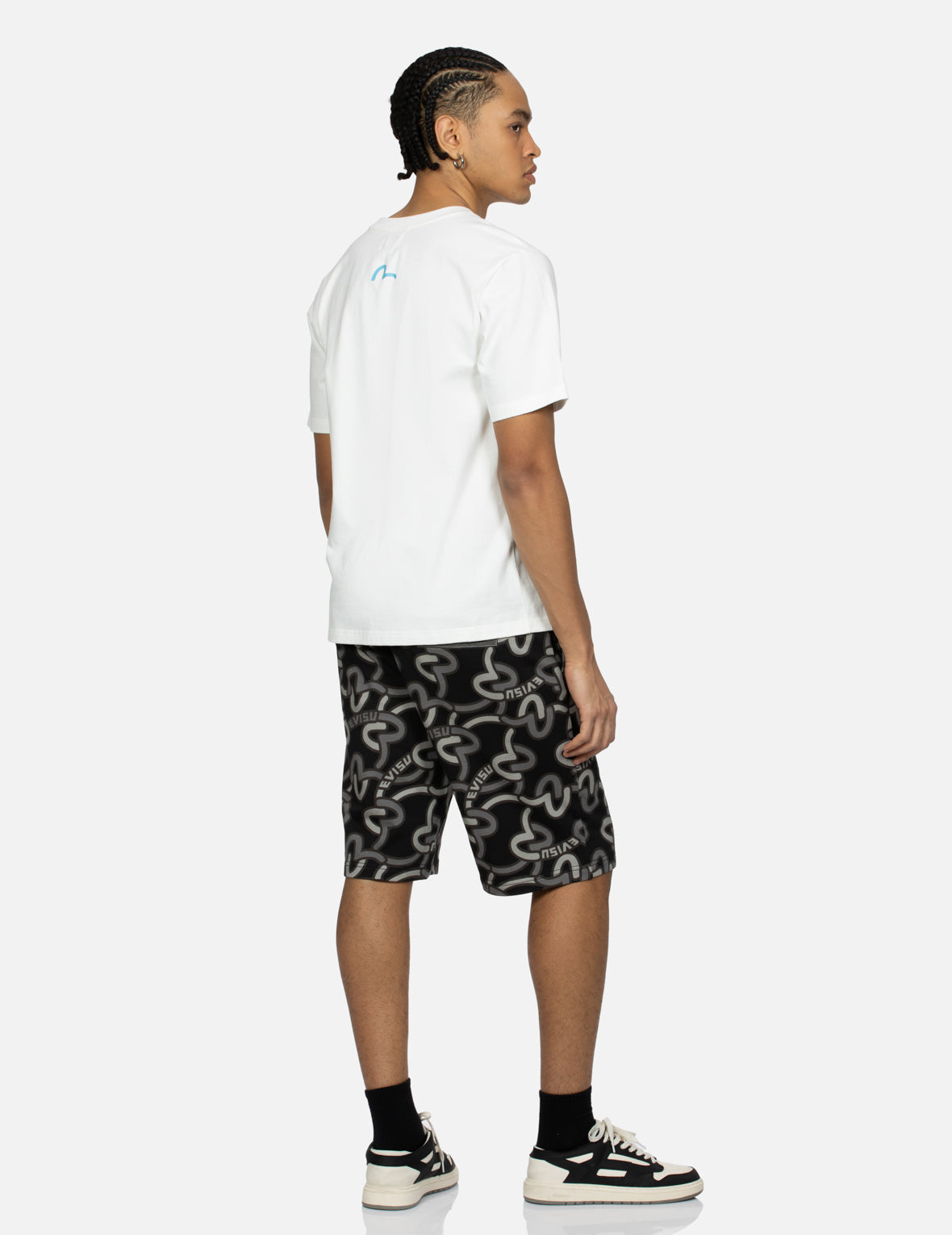 Allover Overlapping Seagull Print Regular Fit Sweat Shorts