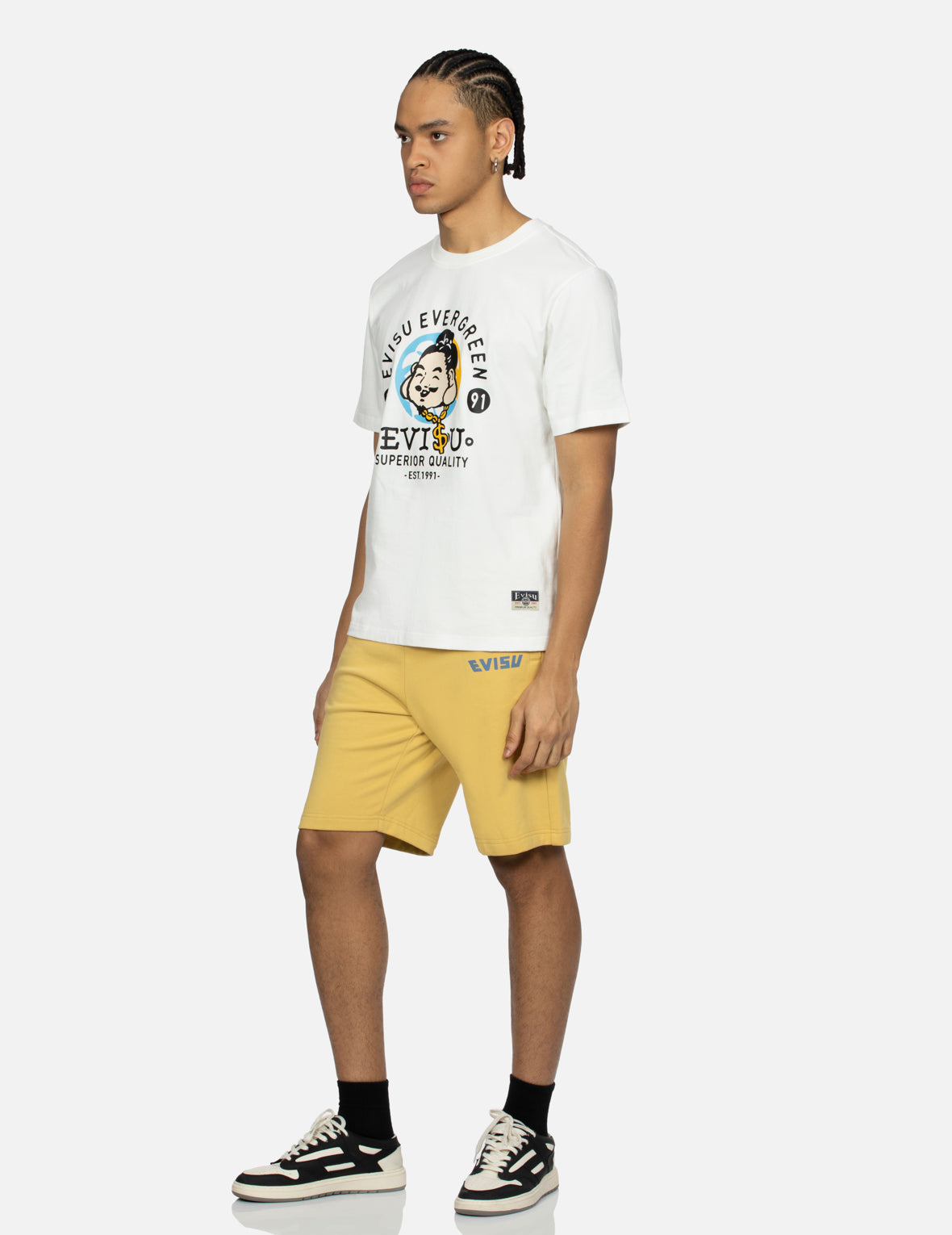 Playful Godhead Print Regular Fit Sweat Shorts