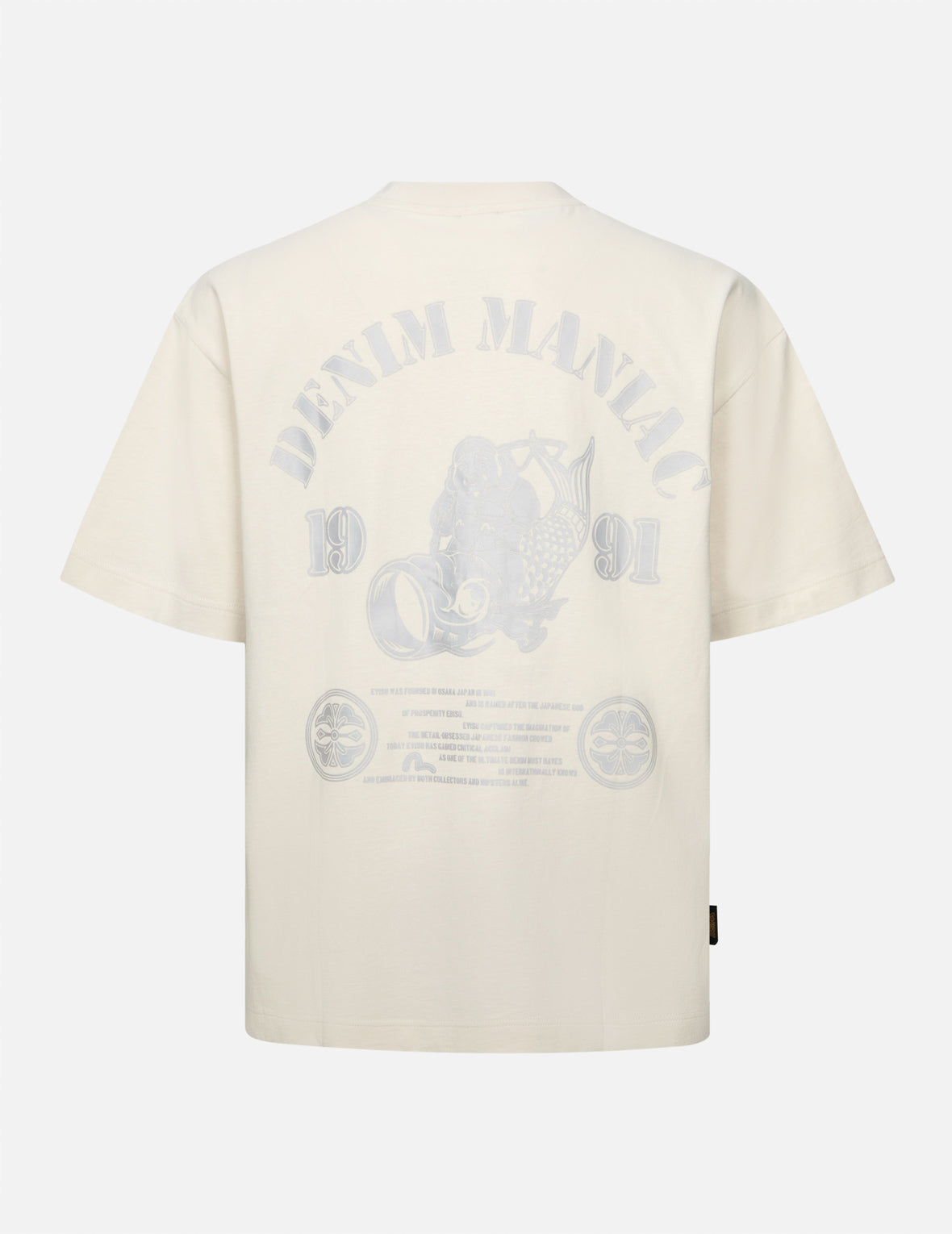 Fortune God Reflective Heat Transfer Print Loose Fit T-shirt