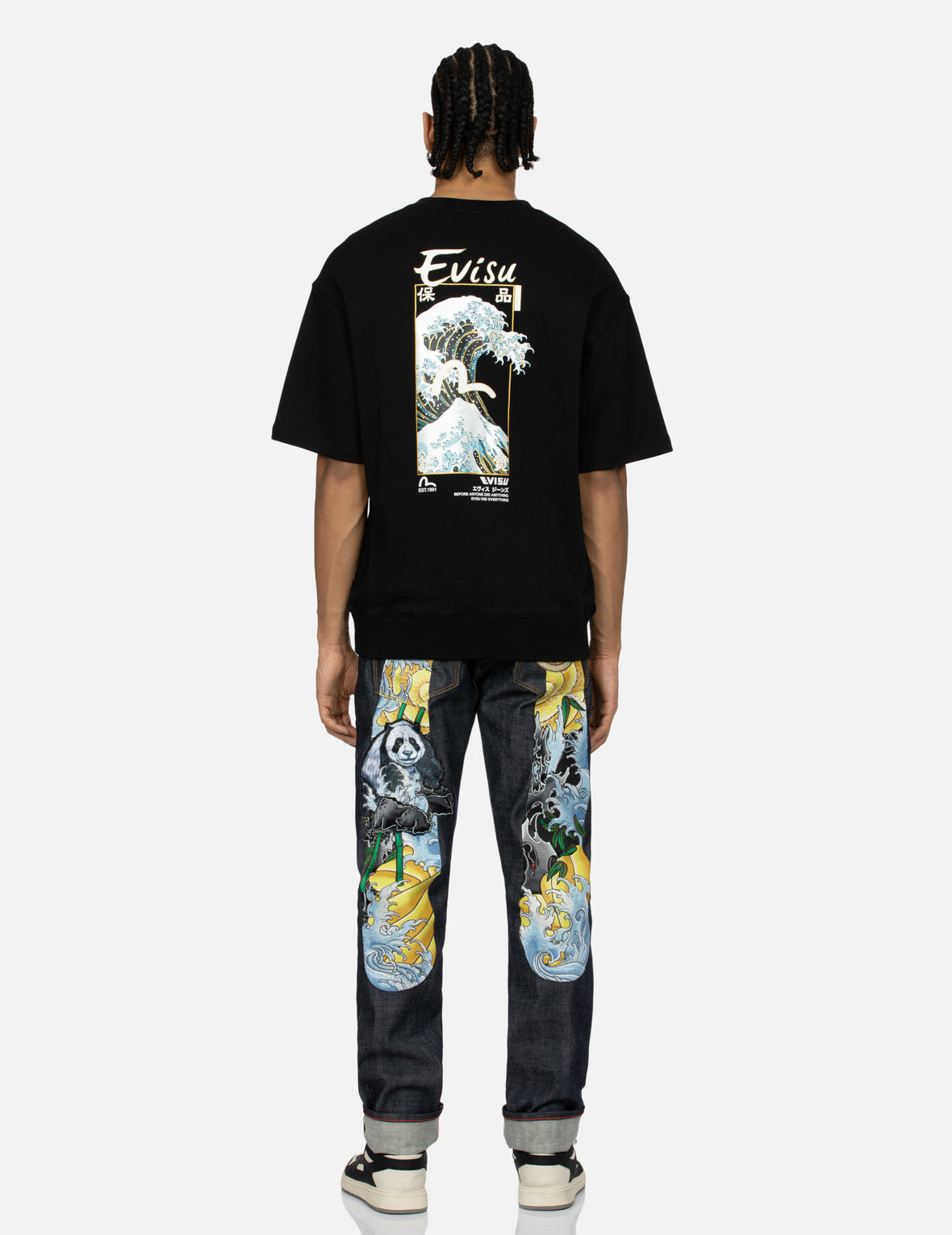 The Great Wave and Seagull Print Relax Fit Short-Sleeve