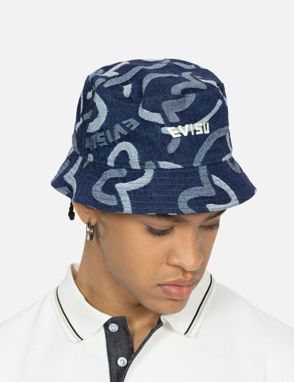 Allover Seagull Jacquard Denim Bucket Hat – EVISU