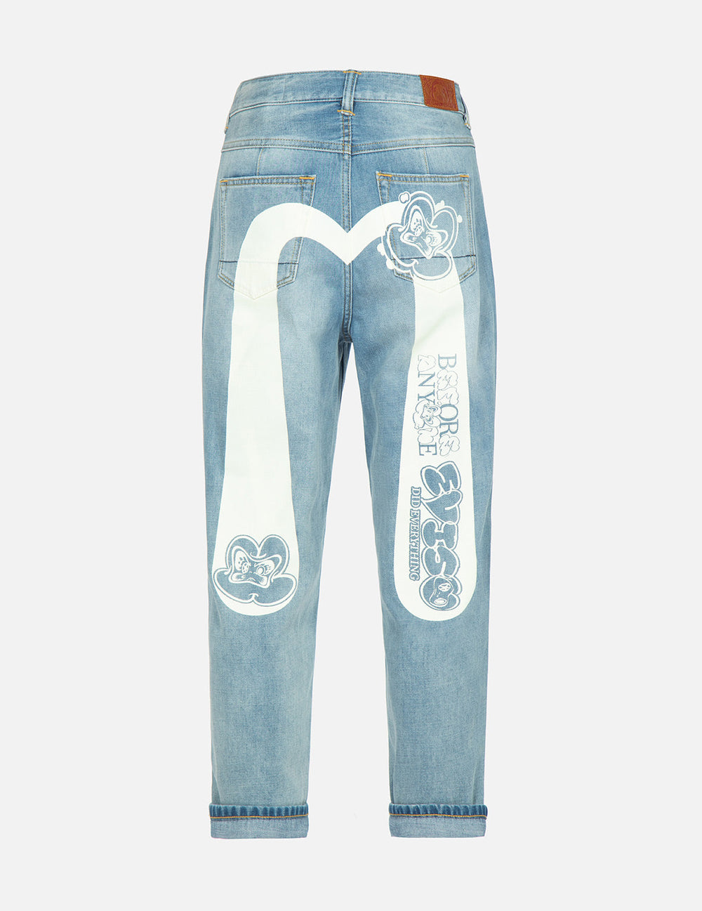 Graffiti Daruma Daicock Print Denim Taper Jeans – EVISU