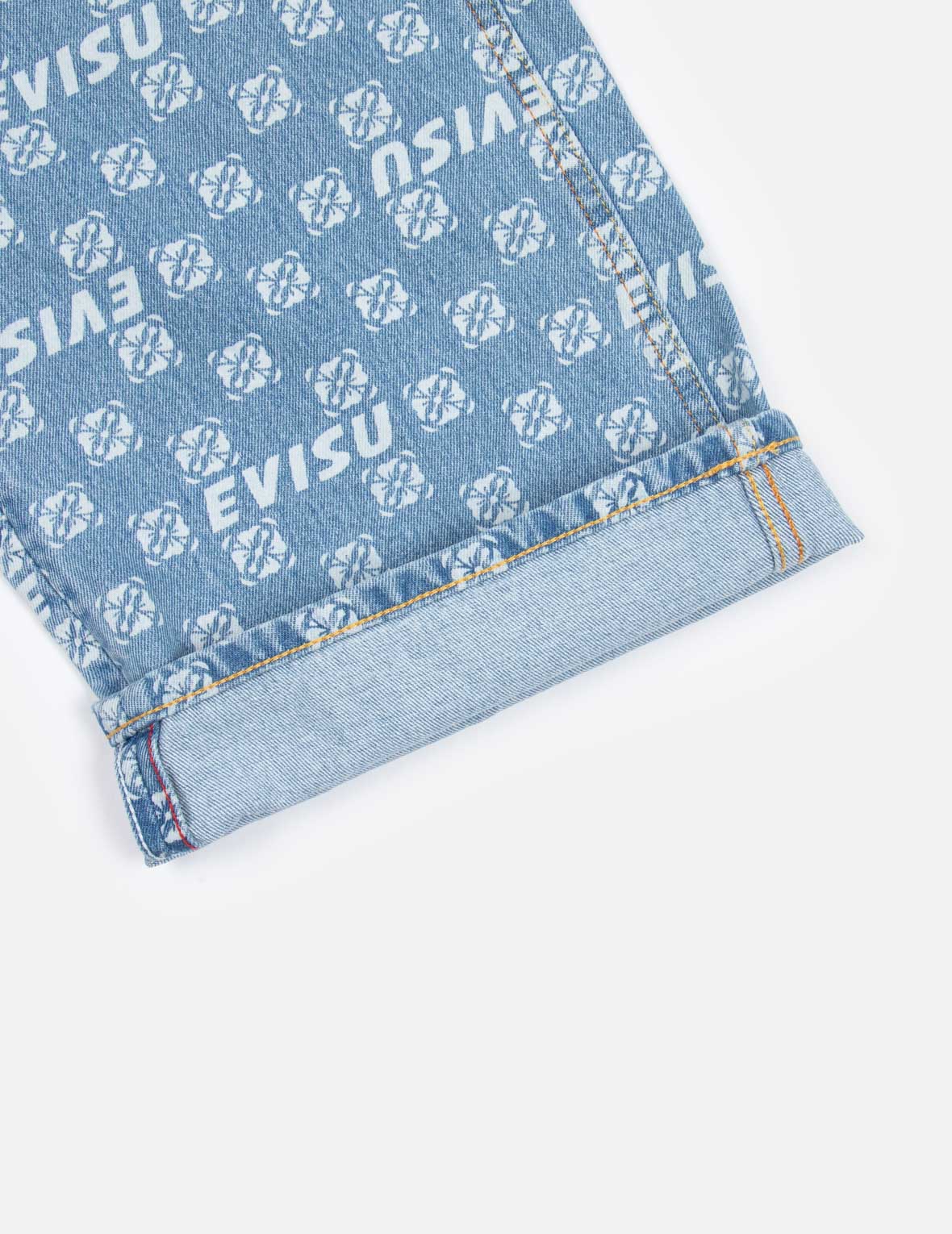 满地和渐变海鸥和商标阔脚牛仔裤– EVISU