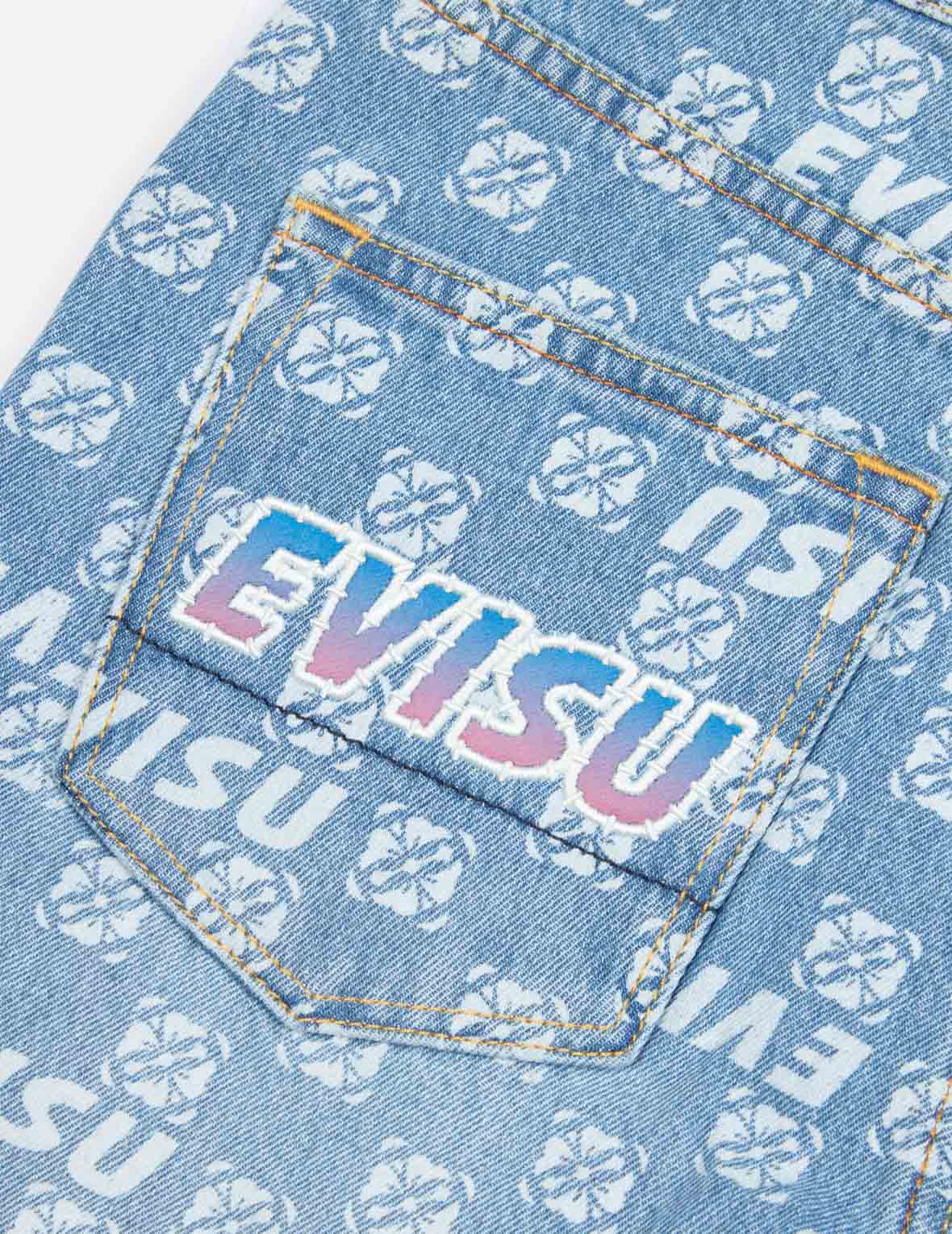 Allover and Gradient Seagull and Logo Wide-leg Fit Jeans – EVISU