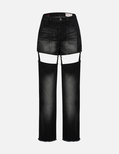 Seagull Embroidery Detachable Cutout Fashion Fit Jeans – EVISU