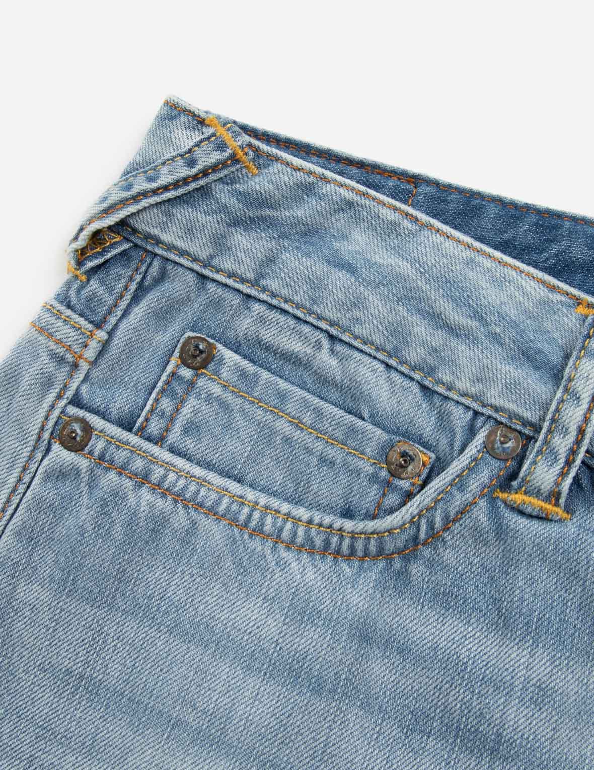 Rhinestone & Embroidery Seagull Pocket Straight Fit Denim