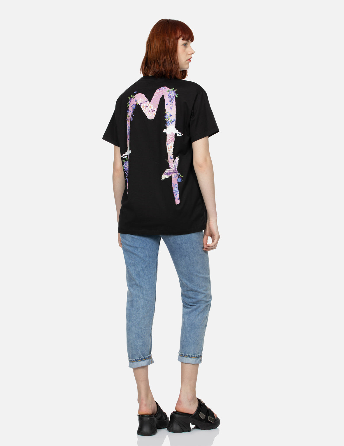 Seagull Embroidery and Wisteria Print Relax Fit Jeans – EVISU