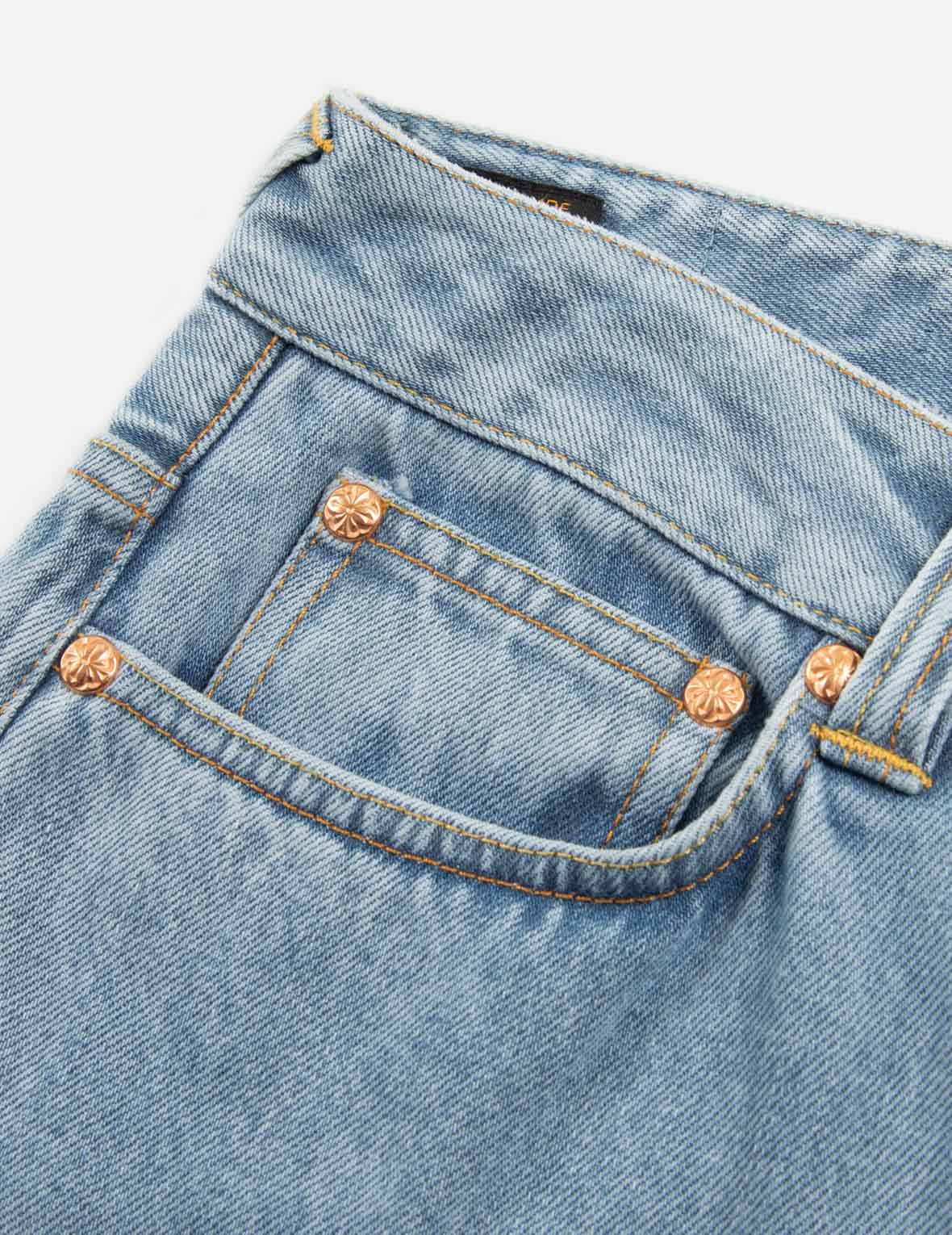 Crystal Embellished and Seagull Hollow-out Fashion Fit Denim Jeans