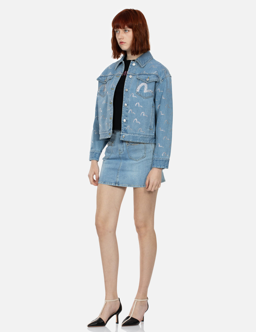 Foil Print Daicok Regular Fit Denim Skirt – EVISU
