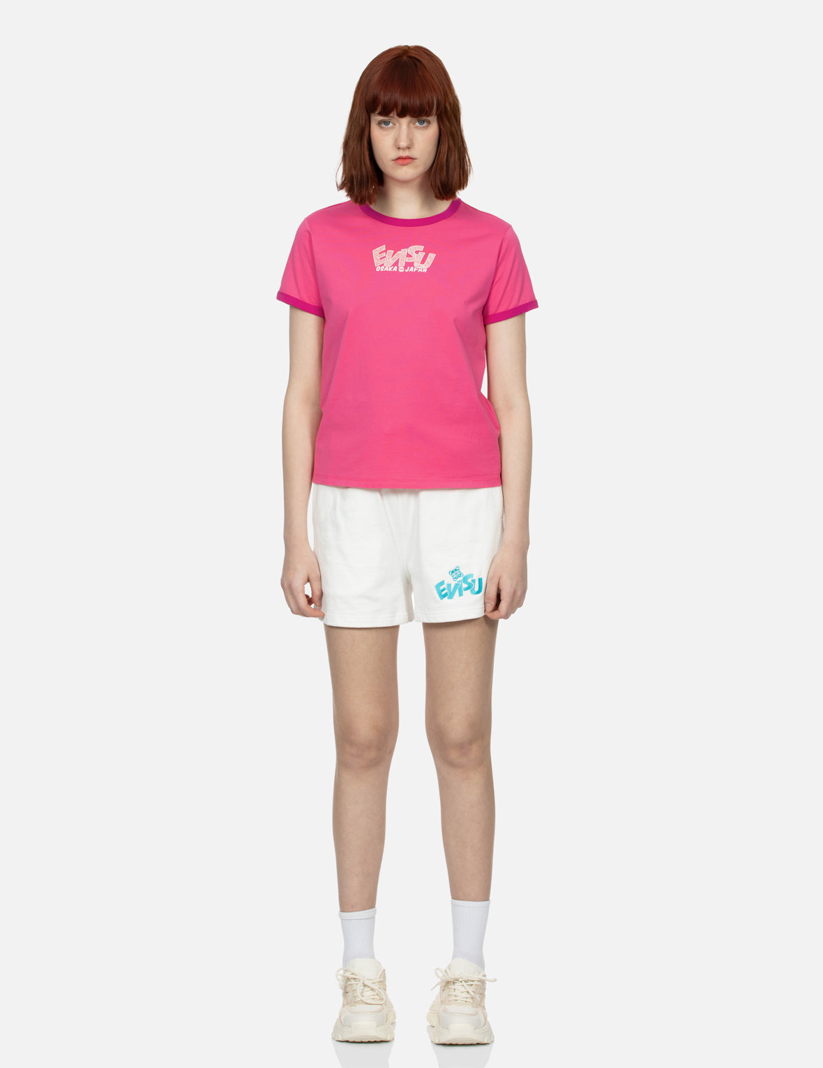 Logo and Takoyaki Daruma Print Regular Fit Ringer T-shirt