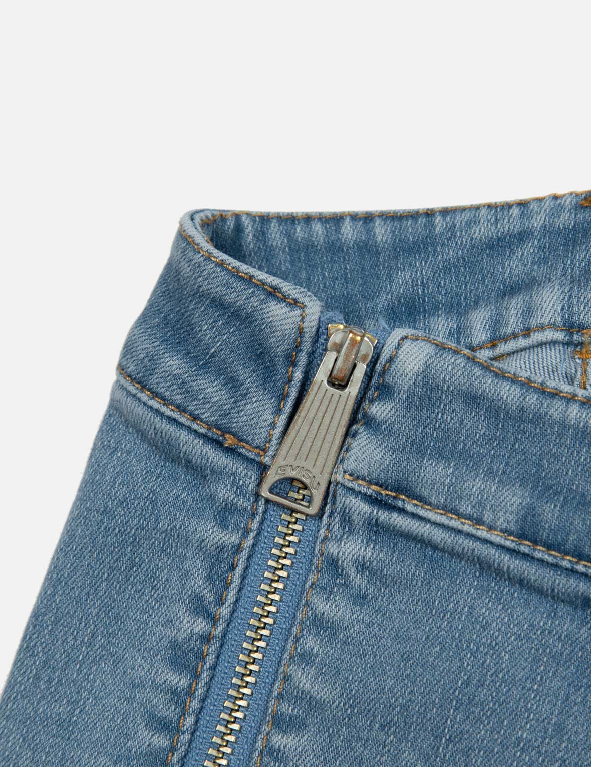 Logo Embroidery Washed Fashion Fit Denim Vest – EVISU