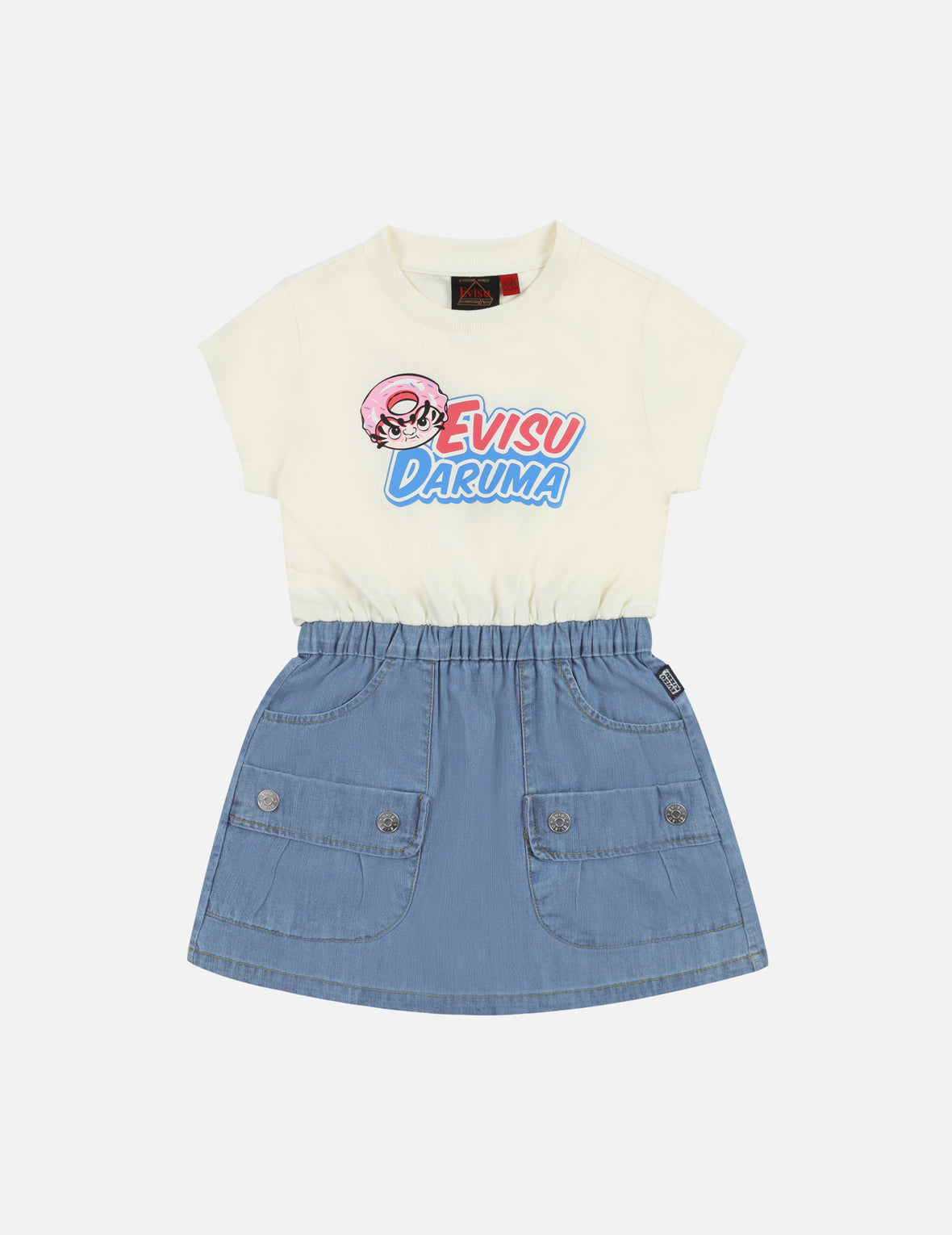 2-in-1 Multi-Pocket and Print Regular Fit Denim Dress – EVISU 2-in-1 Multi-Pocket and Print Regular Fit Denim Dress – EVISU