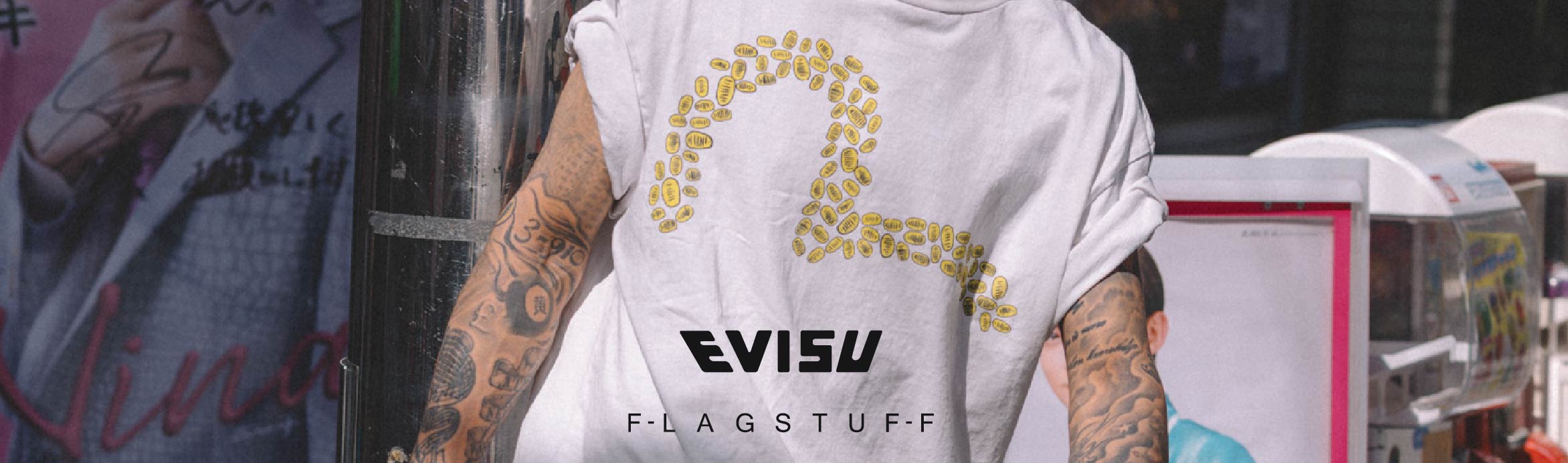 EVISU X F-LAGSTUF-F ダーティウォッシュ 刺繍 多ポケット EVISU X F-LAGSTUF-F ダーティウォッシュ 刺繍 多ポケット